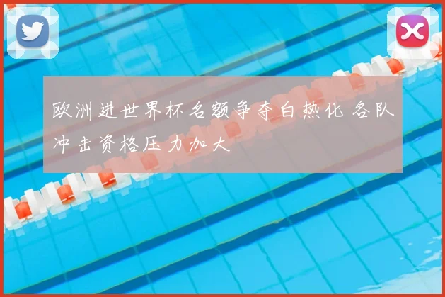 欧洲进世界杯名额争夺白热化 各队冲击资格压力加大
